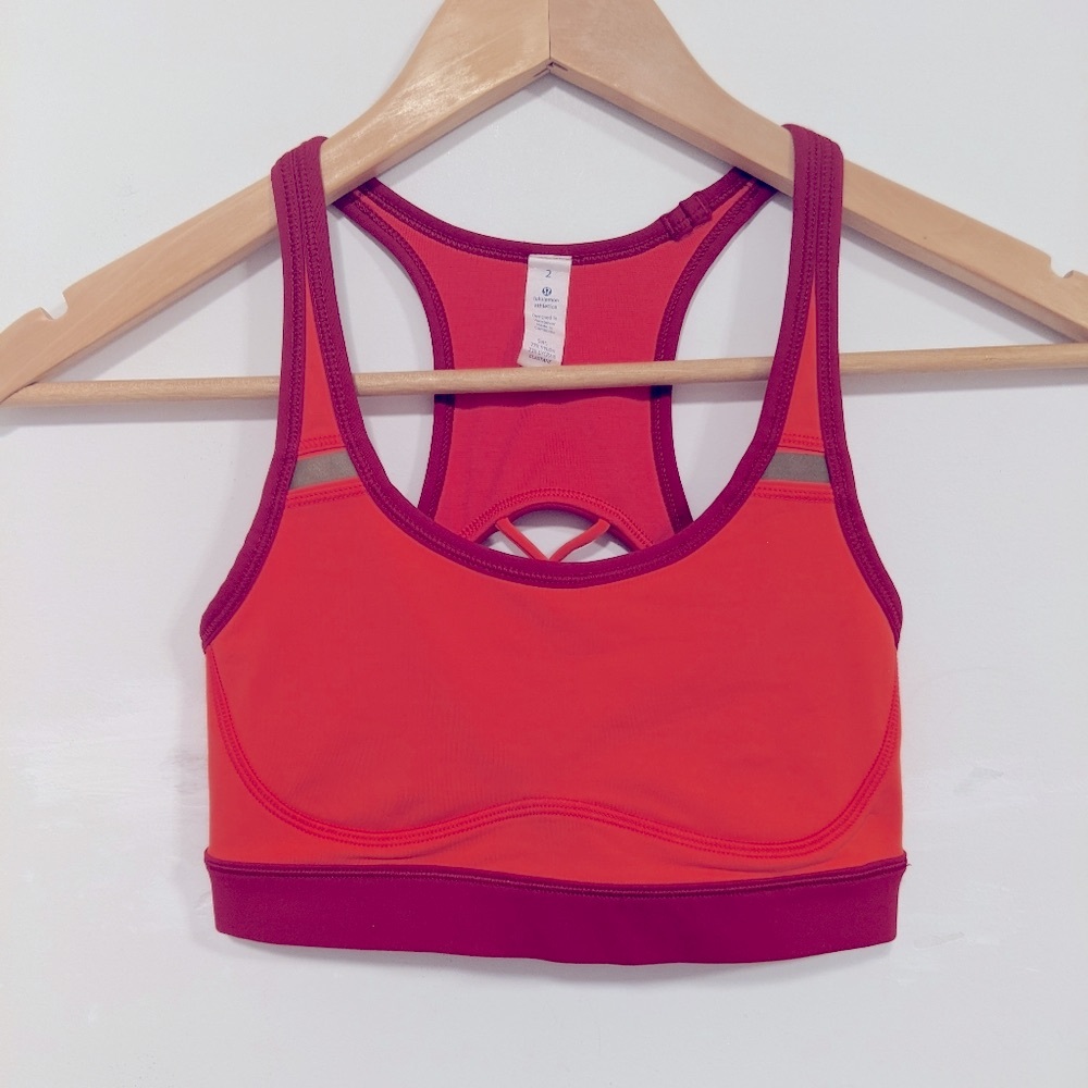 Lululemon Sweaty Or Not Bra II Alarming/Cranberry 2 - Picture 9 of 16